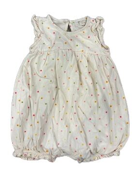 GAP White Polka Dot Cotton Bubble Romper